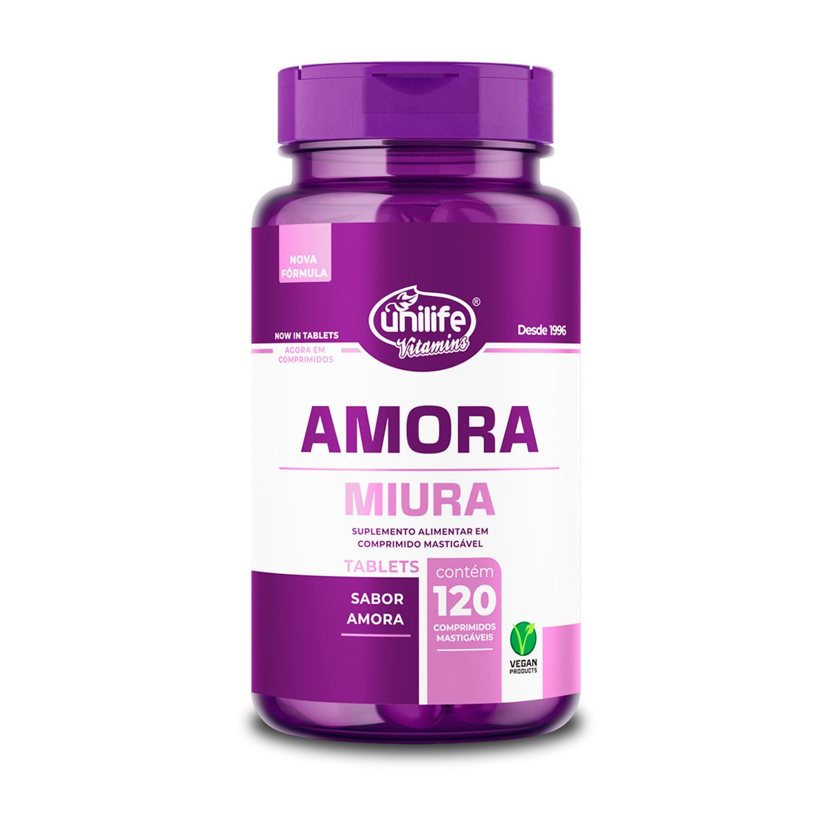 Amora Mastigável com Vitaminas E D e B12 Comprimidos Unilife - Unilife - Viva Nutrição