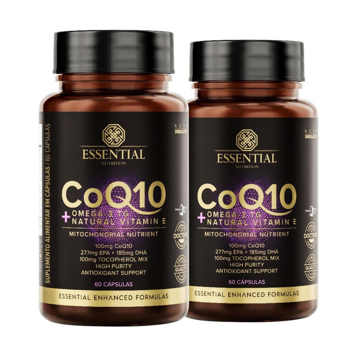 Coenzima Q10 Com Ômega 3 TG Kit 2 Unidades De 60 Cápsulas Essential - Essential Nutrition - Viva Nutrição
