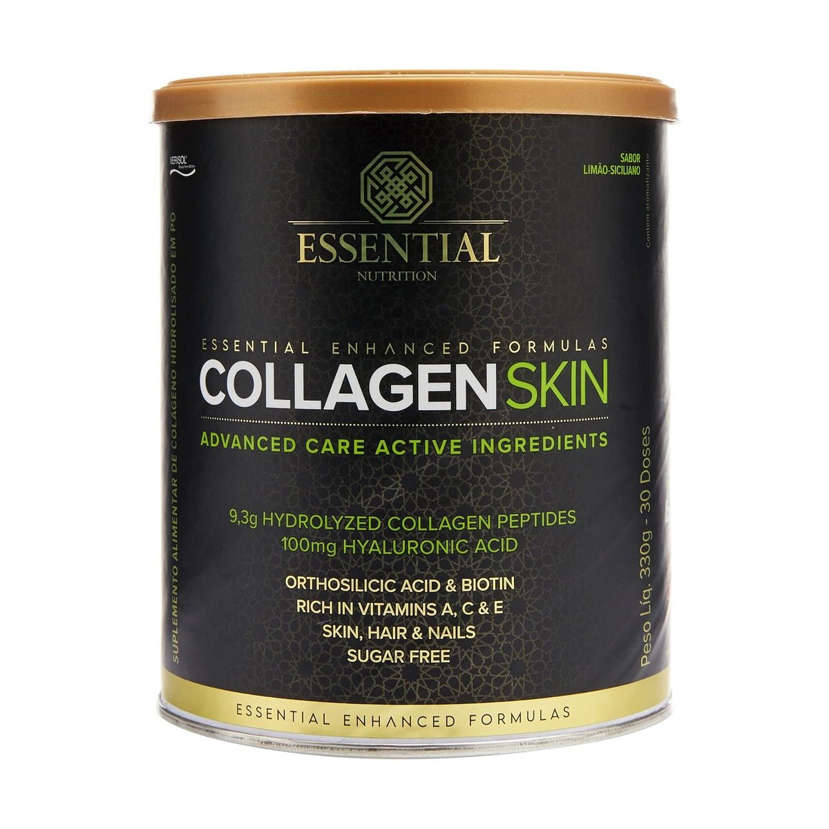 Colágeno Skin Limão Siciliano Lata 330g Com Ácido Hialurônico Essential Nutrition - Essential Nutrition - Viva Nutrição