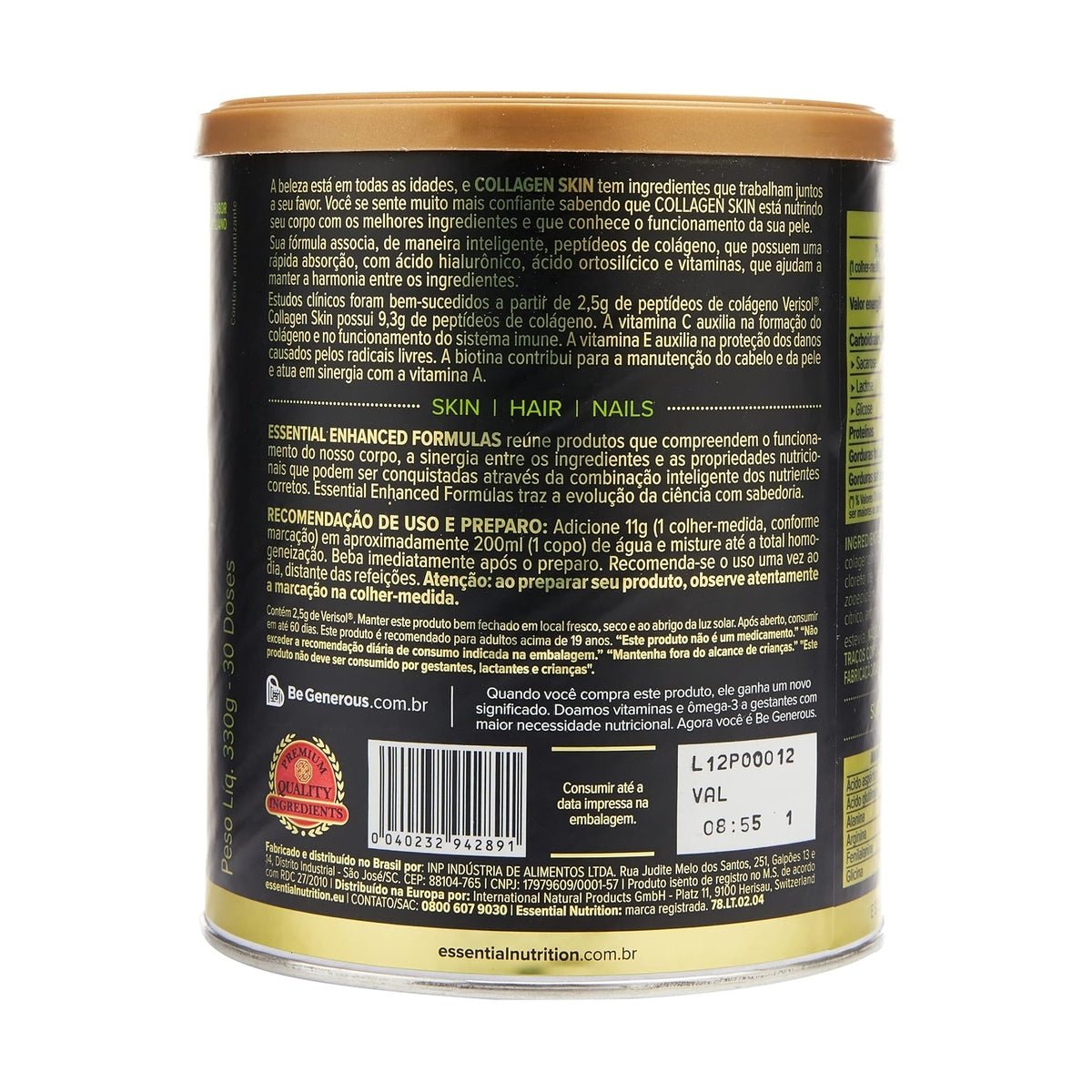 Colágeno Skin Limão Siciliano Lata 330g Com Ácido Hialurônico Essential Nutrition - Essential Nutrition - Viva Nutrição Colágeno Skin Limão Siciliano Lata 330g Com Ácido Hialurônico Essential Nutrition - Essential Nutrition - Viva Nutrição