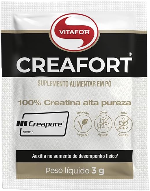 Creafort 30 Sachês de Creatina Pura Vegana Vitafor 3g Potencialize Seus Treinos - Vitafor - Viva Nutrição Creafort 30 Sachês de Creatina Pura Vegana Vitafor 3g Potencialize Seus Treinos - Vitafor - Viva Nutrição