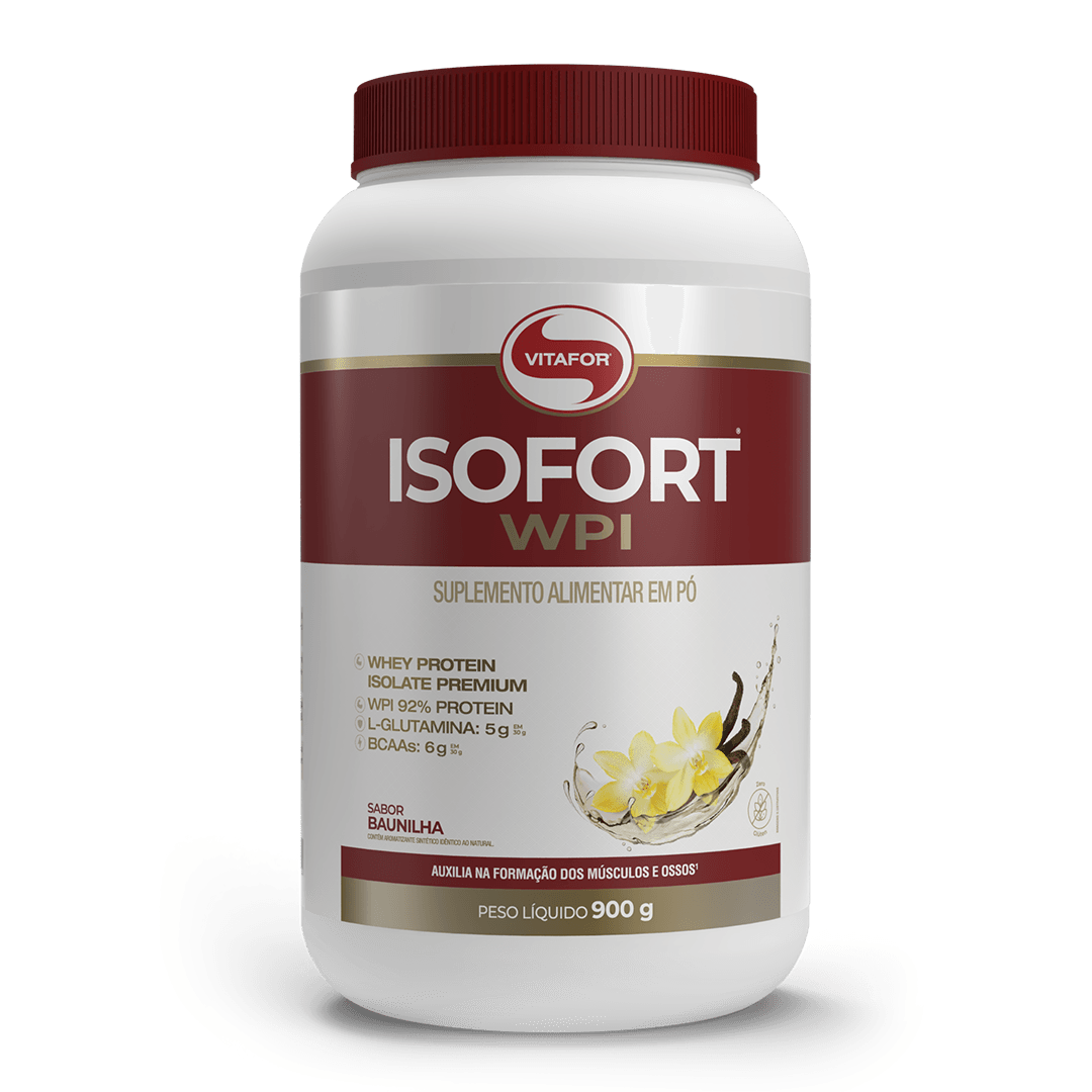 Isofort Baunilha 900g Vitafor Proteína Isolada do Soro do Leite Sem Glúten Sem Lactose - Vitafor - Viva Nutrição