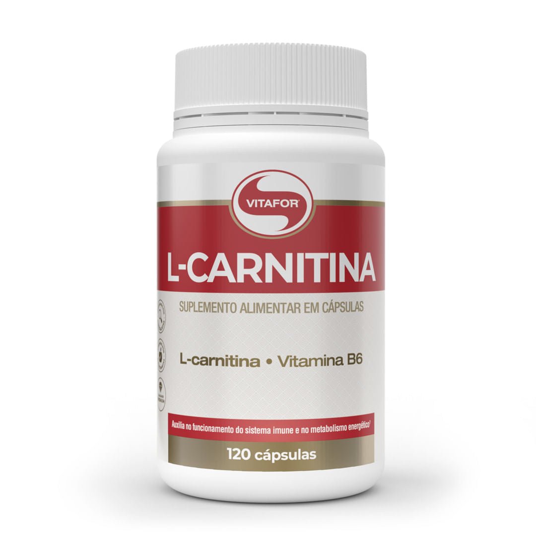 L CARNITINA 120 Cápsulas Com Vitamina B6 Para Energia E Sistema Imunológico - Vitafor - Viva Nutrição