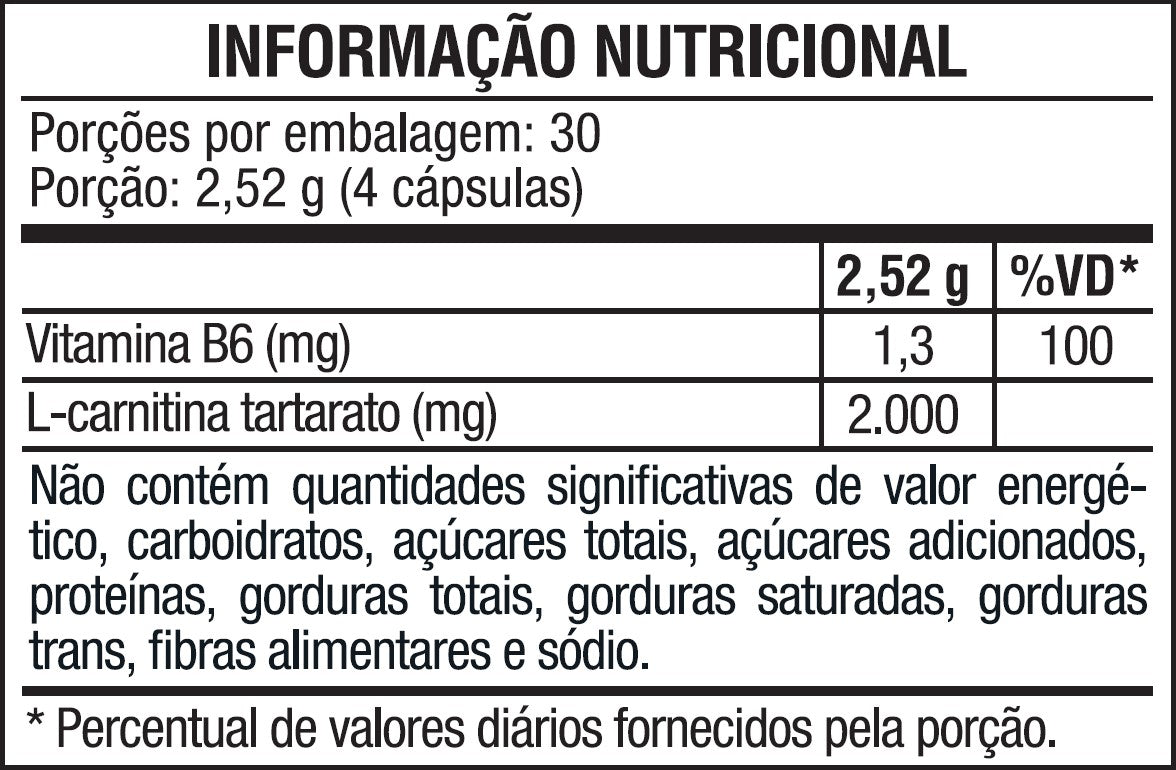 L CARNITINA 120 Cápsulas Com Vitamina B6 Para Energia E Sistema Imunológico - Vitafor - Viva Nutrição L CARNITINA 120 Cápsulas Com Vitamina B6 Para Energia E Sistema Imunológico - Vitafor - Viva Nutrição