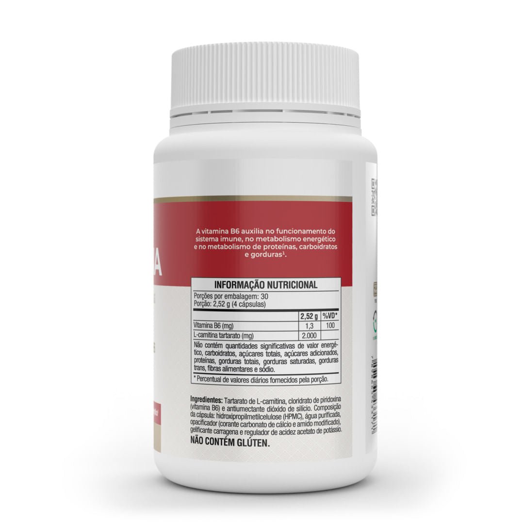 L CARNITINA 120 Cápsulas Com Vitamina B6 Para Energia E Sistema Imunológico - Vitafor - Viva Nutrição L CARNITINA 120 Cápsulas Com Vitamina B6 Para Energia E Sistema Imunológico - Vitafor - Viva Nutrição