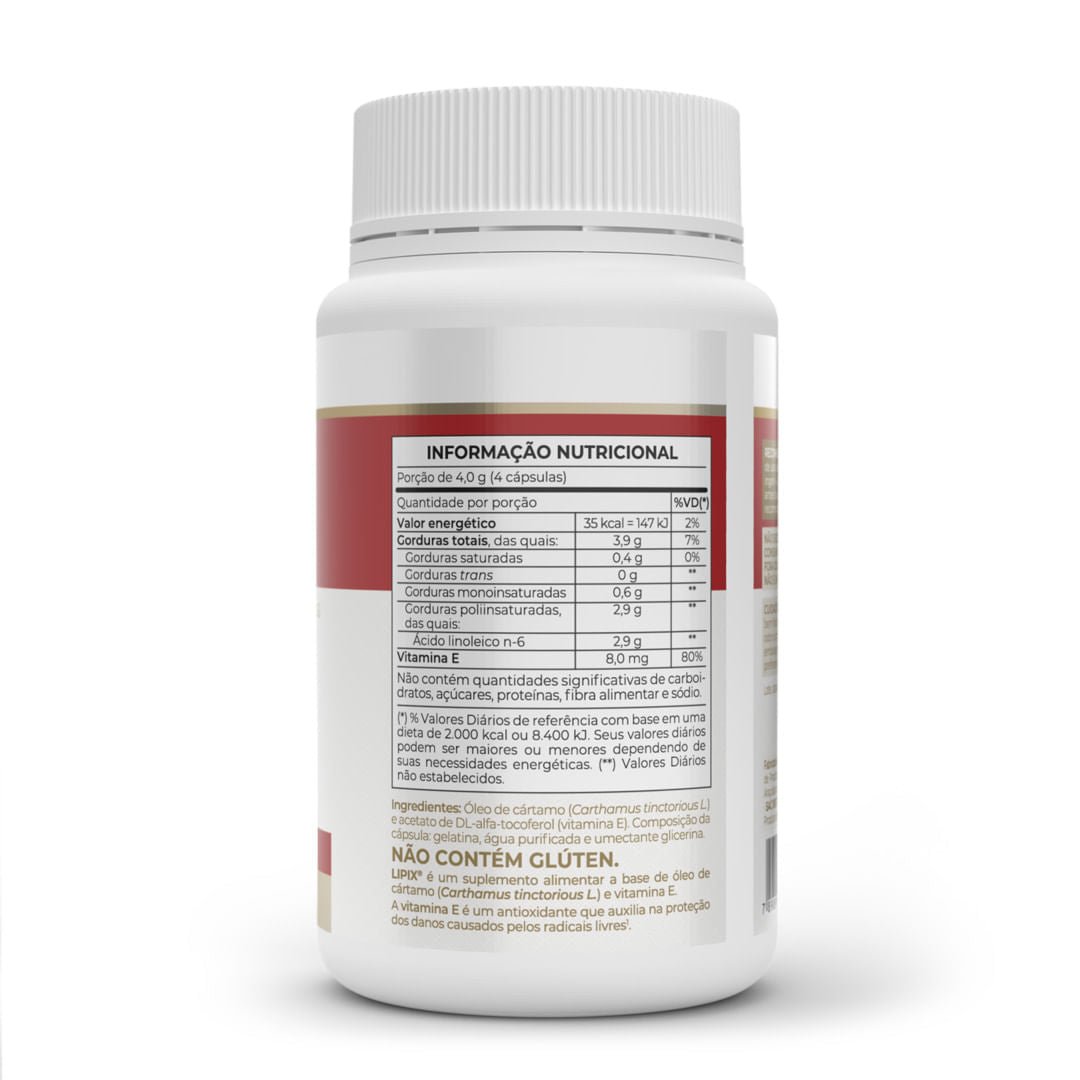 Lipix 120 Cap Vitamin E Oleo de Cártamo Suplemento Antioxidante e Emagrecimento Vitafor - Vitafor - Viva Nutrição Lipix 120 Cap Vitamin E Oleo de Cártamo Suplemento Antioxidante e Emagrecimento Vitafor - Vitafor - Viva Nutrição