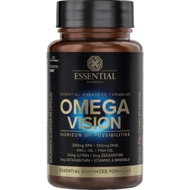 Omega Vision 60 Caps Essencial Omega 3 Extraído de Óleo de Krill para Melhor Absorção - Essential Nutrition - Viva Nutrição
