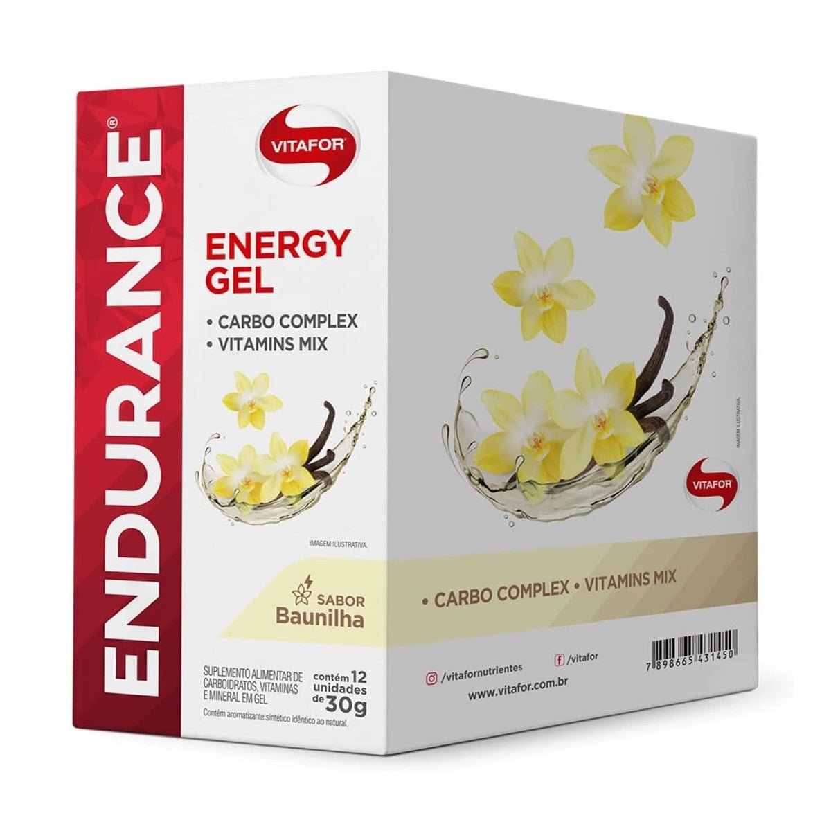 Vitafor Endurance Energy Gel 12 Sachês de 30g Baunilha - Vitafor - Viva Nutrição