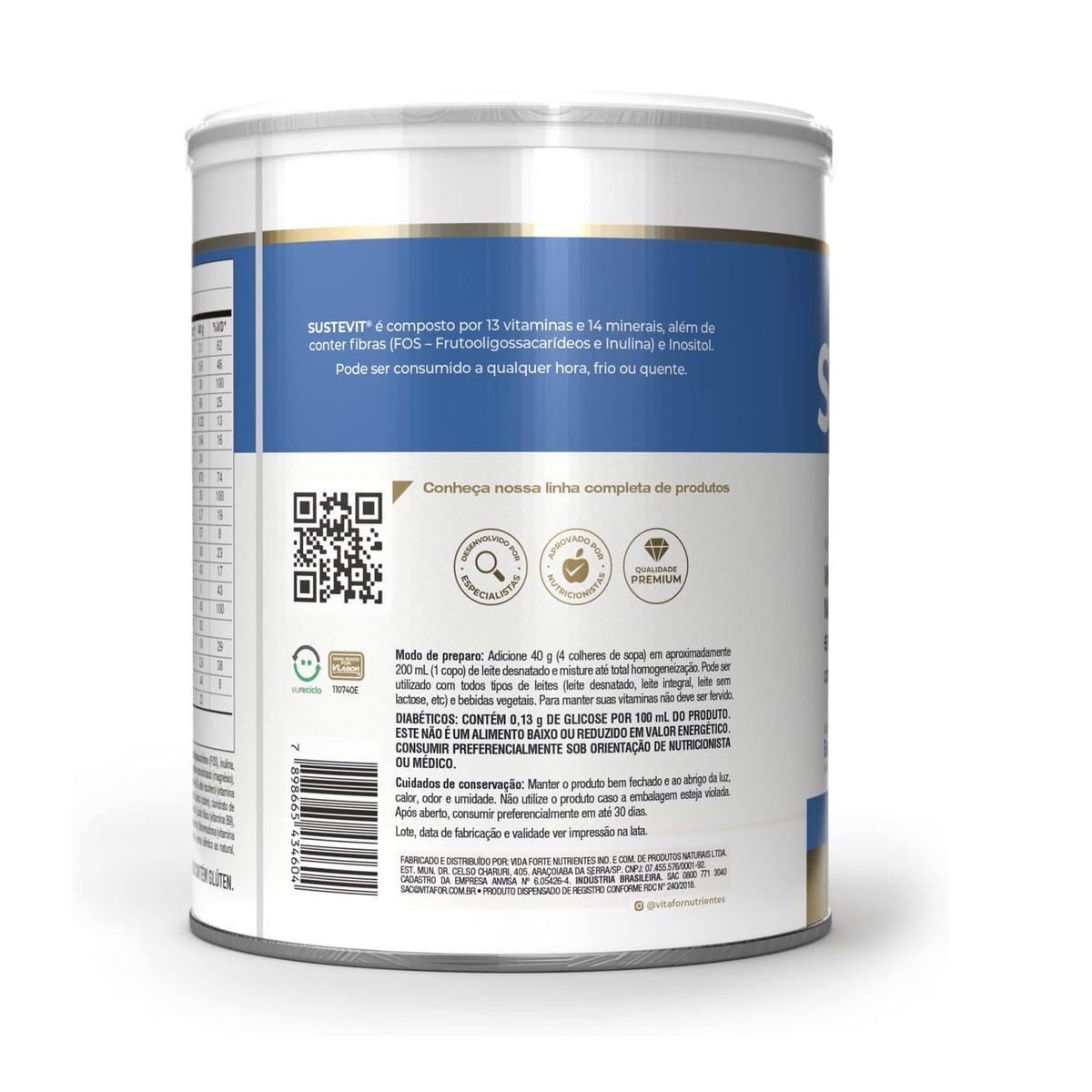 Vitafor Novo Sustevit 400g Baunilha Complemento Alimentar Diário Nutricional - Vitafor - Viva Nutrição Vitafor Novo Sustevit 400g Baunilha Complemento Alimentar Diário Nutricional - Vitafor - Viva Nutrição