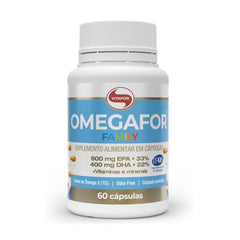 Vitafor Omegafor Família 60 Cápsulas Suplemento Alimentar Óleo de Peixe Fonte de Ômega 3 - Vitafor - Viva Nutrição