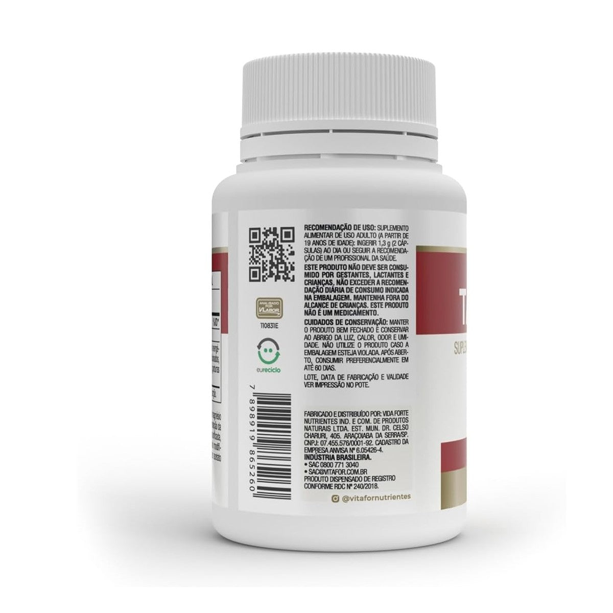 Vitafor Taurina 60 Cápsulas - Vitafor - Viva Nutrição Vitafor Taurina 60 Cápsulas - Vitafor - Viva Nutrição