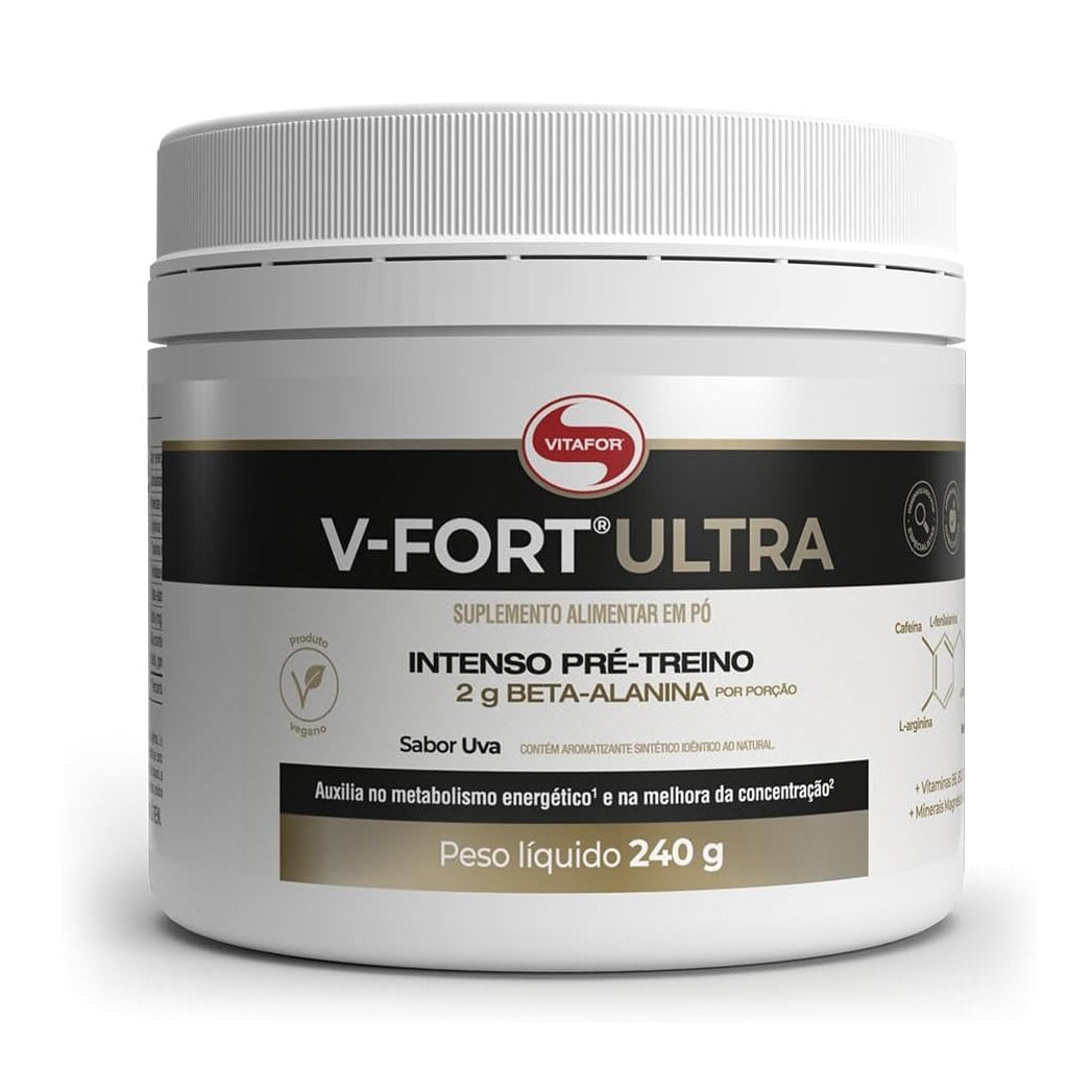 Vitafor V - Fort Ultra 240g Sabor Uva Pré - Treino Desempenho Esportivo - Vitafor - Viva Nutrição