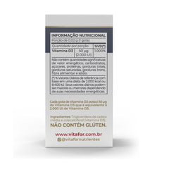 Vitafor Vita D3 Líquida 2000 UI Gota 10ml Suplemento Alimentar Vitamina D3 - Vitafor - Viva Nutrição