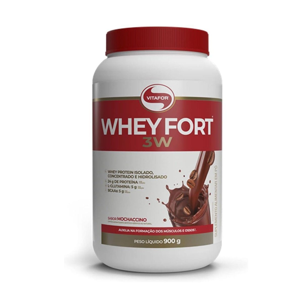 Vitafor Whey Fort 3W 900g Mochaccino - Vitafor - Viva Nutrição