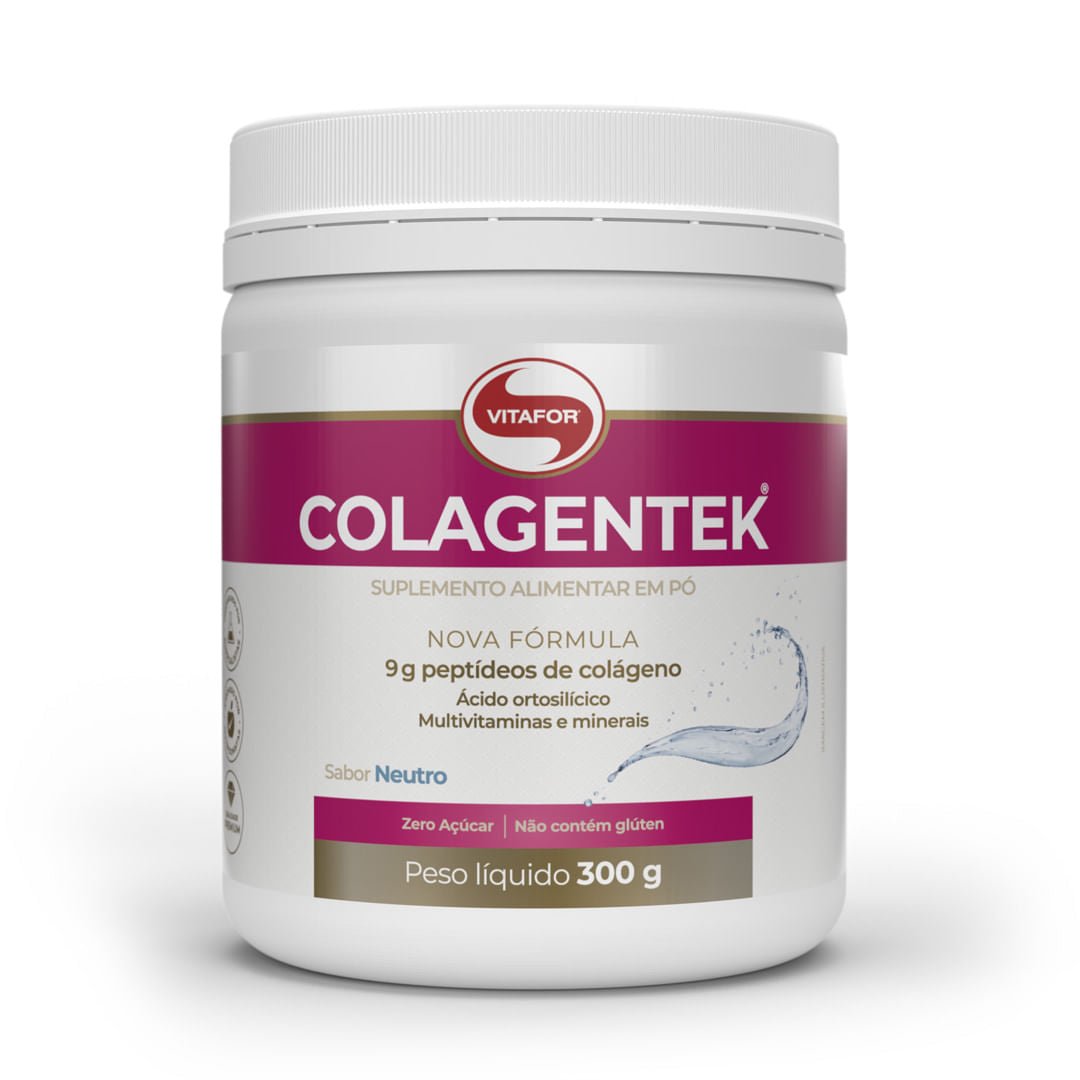 Colagentek 300g Neutro Vitafor Suplemento de Colágeno Hidrolisado com Vitaminas e Minerais - Vitafor - Viva Nutrição