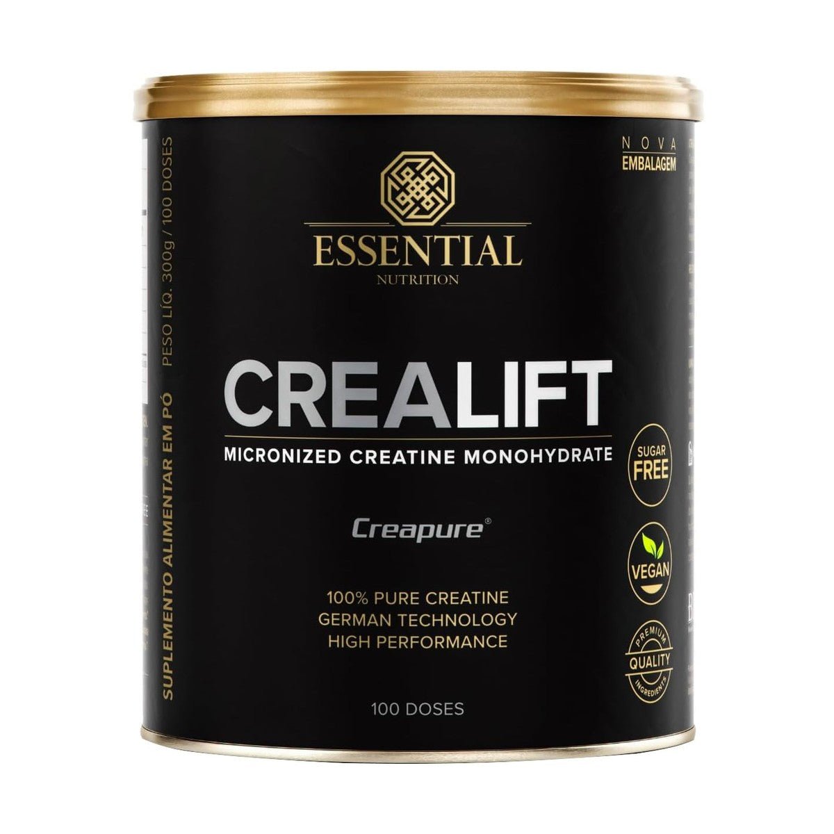 CreaLift Creatina Monohidratada 300g Nutrição Essencial - Essential Nutrition - Viva Nutrição