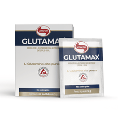 Glutamax 30 Sachês de 10g Aminoácido de Alta Pureza Sem Glúten Zero Calorias - Vitafor - Viva Nutrição