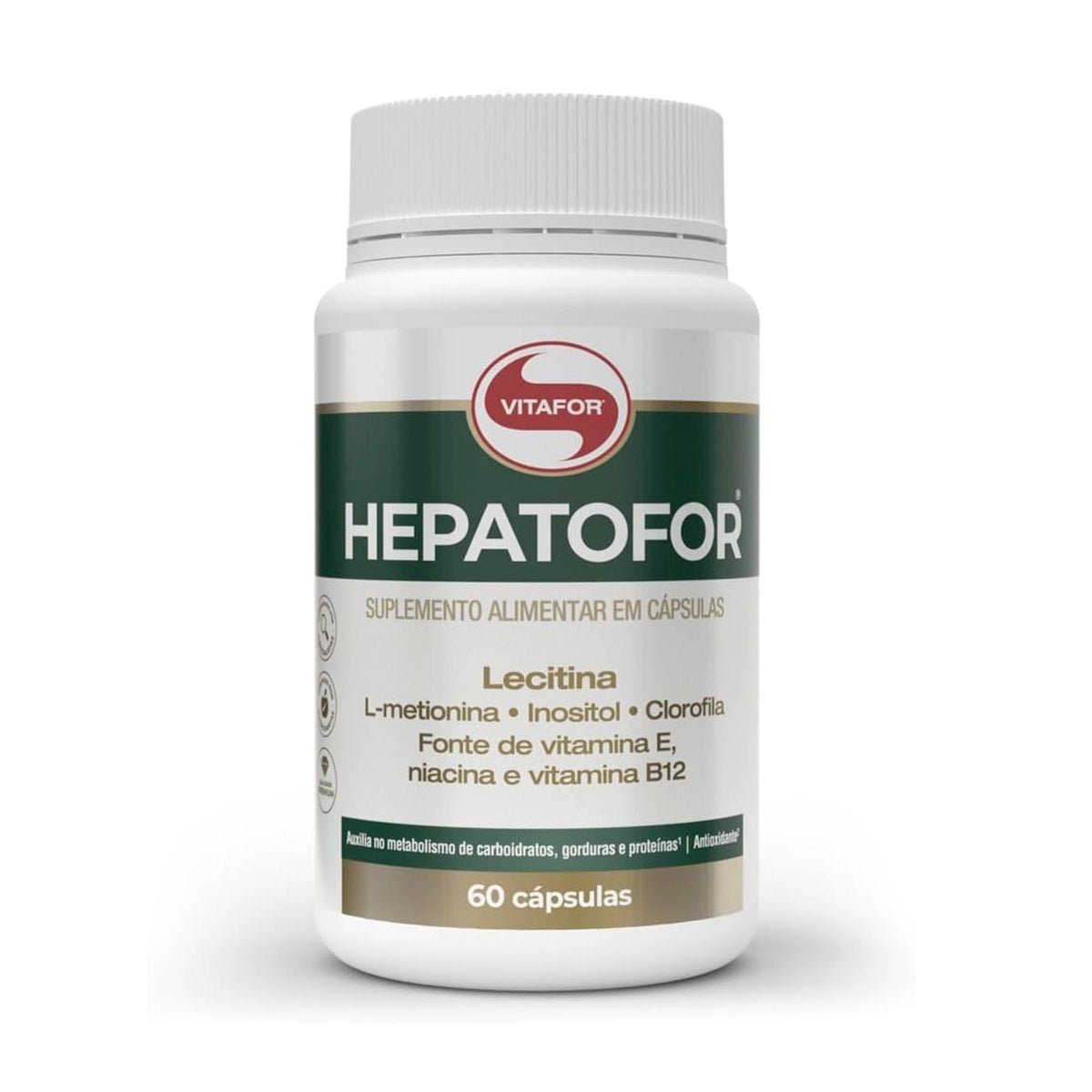 Kit 2 Hepatofor Vitafor 60 Cápsulas Suplemento Alimentar Com Inositol L Metionina Clorofila Vitaminas E B3 E B12 - Vitafor - Viva Nutrição