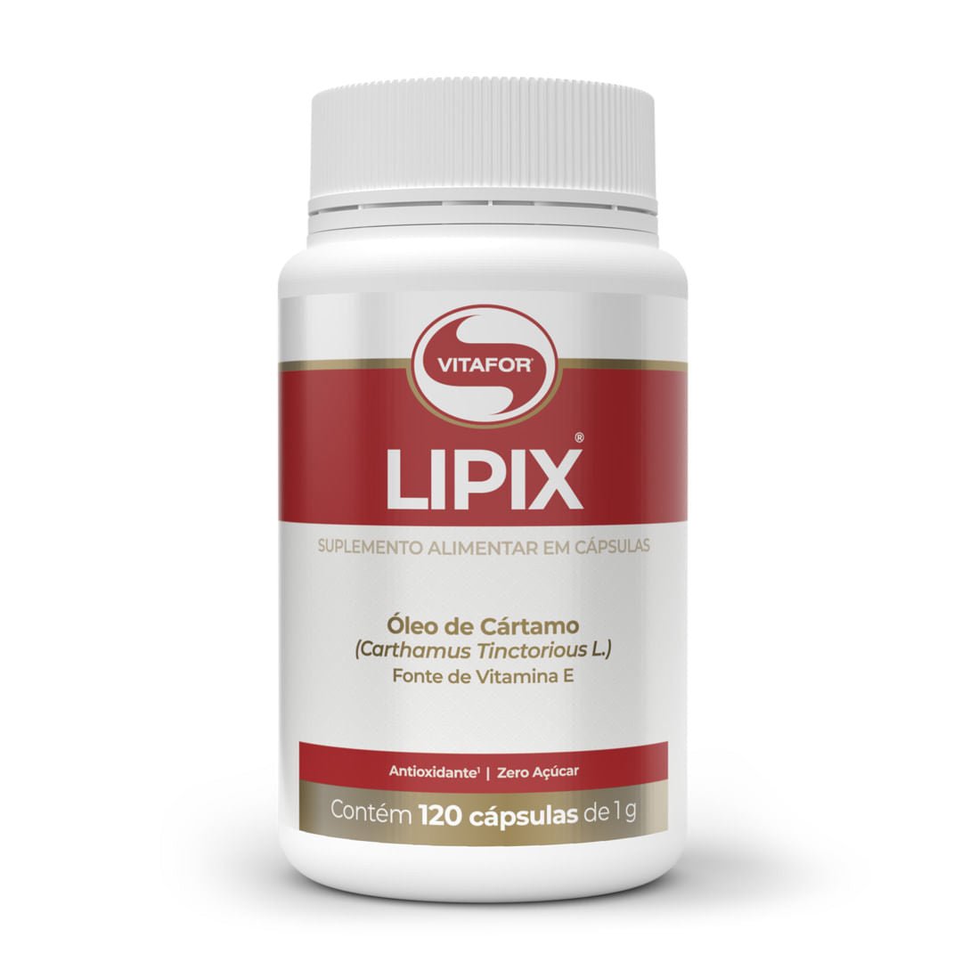Lipix 120 Cap Vitamin E Oleo de Cártamo Suplemento Antioxidante e Emagrecimento Vitafor - Vitafor - Viva Nutrição
