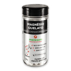 Magnésio Quelato 120 Cápsulas Meissen Auxilia na Ansiedade Sono e Saúde Óssea - Meissen - Viva Nutrição
