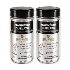 Magnésio Quelato 433 mg Meissen 120 Cápsulas Kit 2 Unidades - Meissen - Viva Nutrição