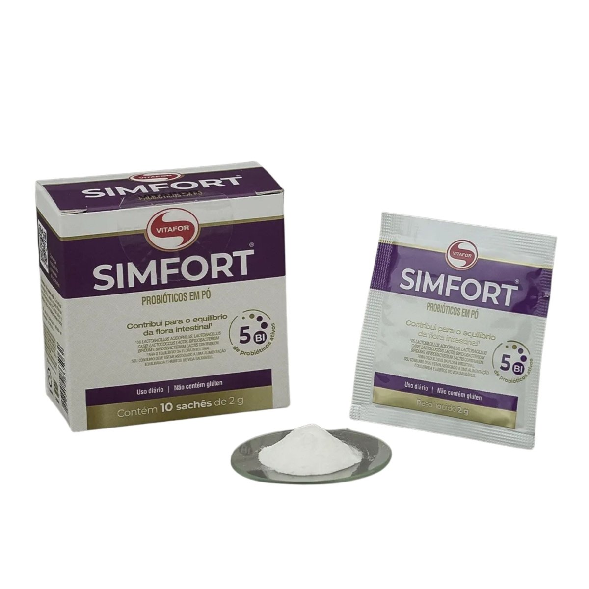 SIMFORT 10 Sachês de 2g Suplemento Probiótico para Equilíbrio da Flora Intestinal - Vitafor - Viva Nutrição