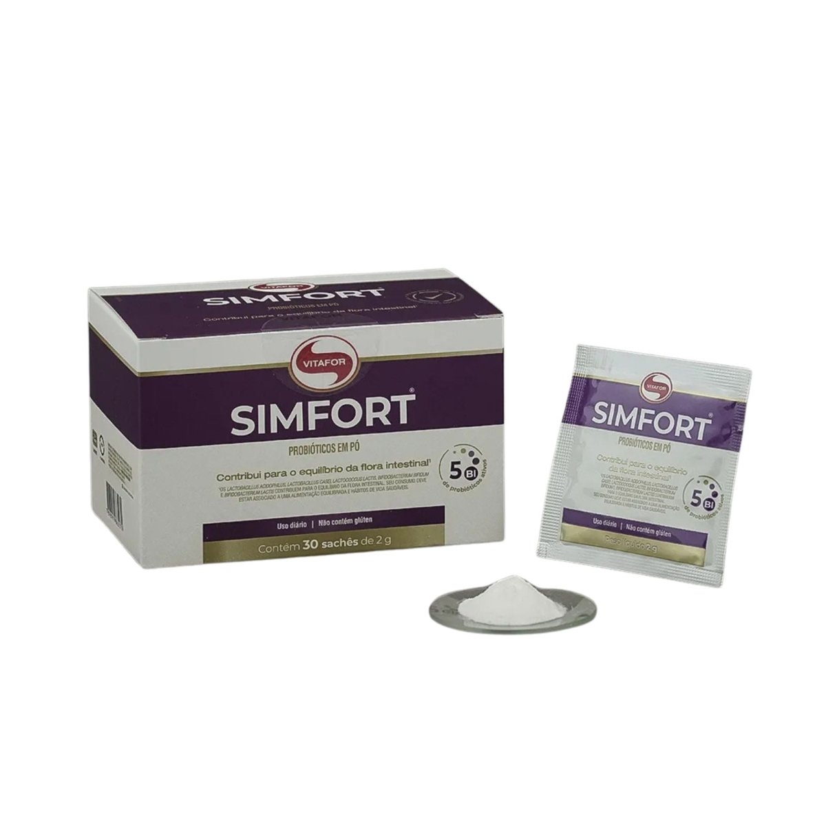 SIMFORT 30 Sachês de 2g Probióticos para Equilíbrio da Flora Intestinal - Vitafor - Viva Nutrição