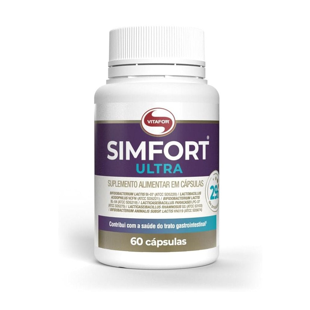 Simfort Ultra 60 Cápsulas Suplemento Alimentar com 29 Bilhões de Microrganismos Vivos - Vitafor - Viva Nutrição