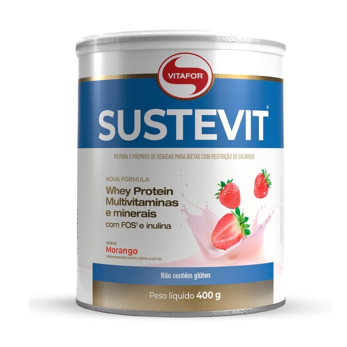 Vitafor Novo Sustevit 400g Sabor Morango Complemento Alimentar Nutritional - Vitafor - Viva Nutrição