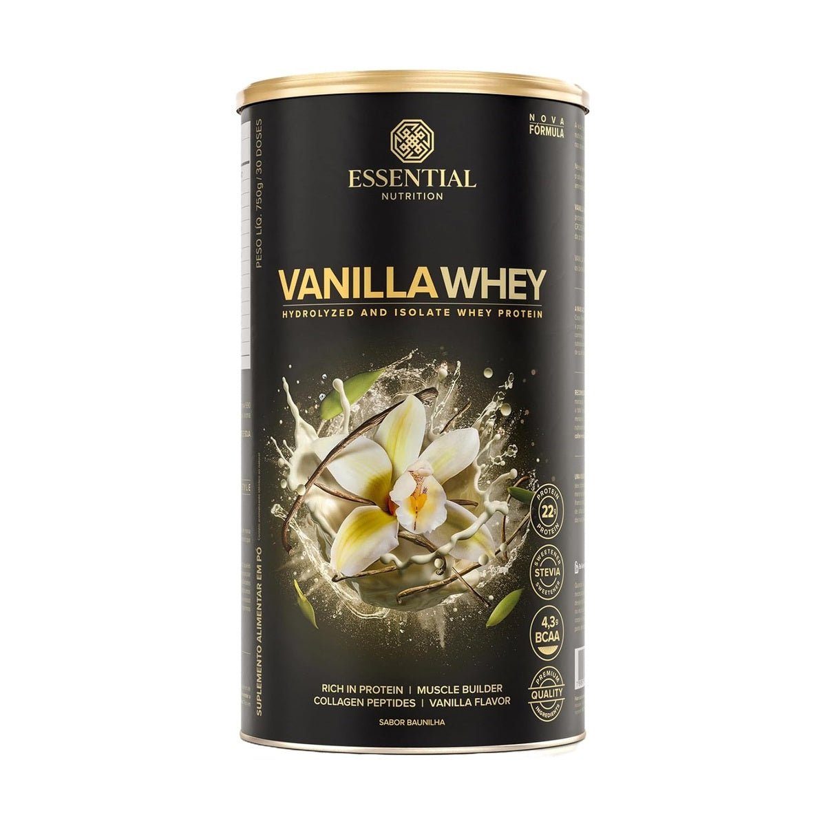 Whey Protein Baunilha Essential Nutrition 750g - Essential Nutrition - Viva Nutrição